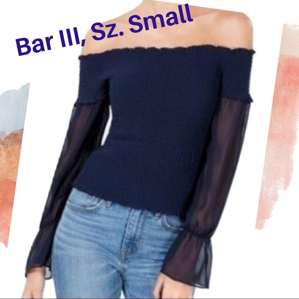 New - Bar III - Off the shoulder sleeve top